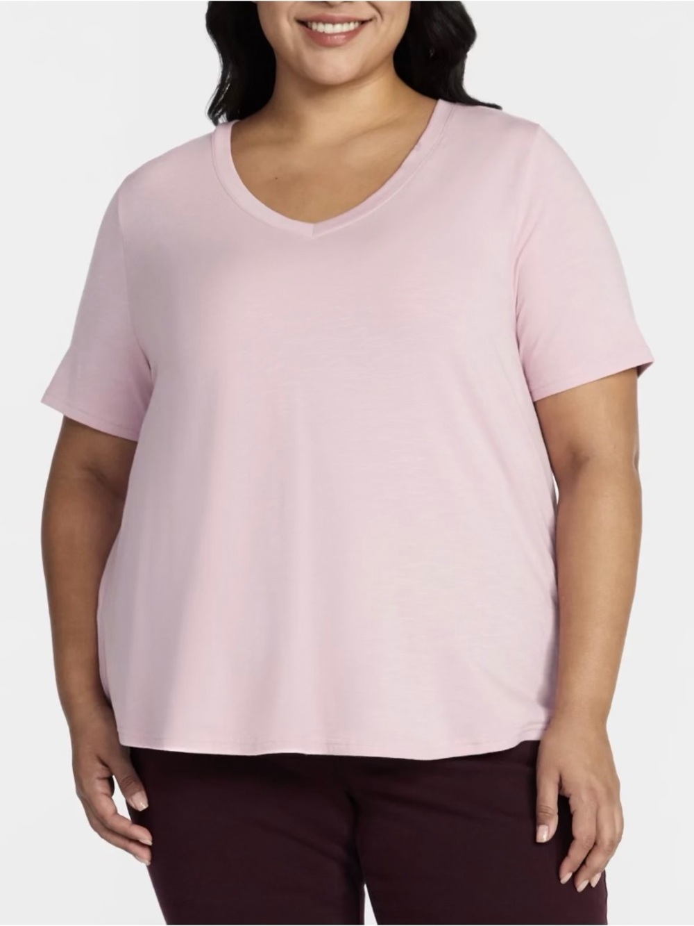 NWOT - V-Neck Tee With Short Sleeves — Light Pink